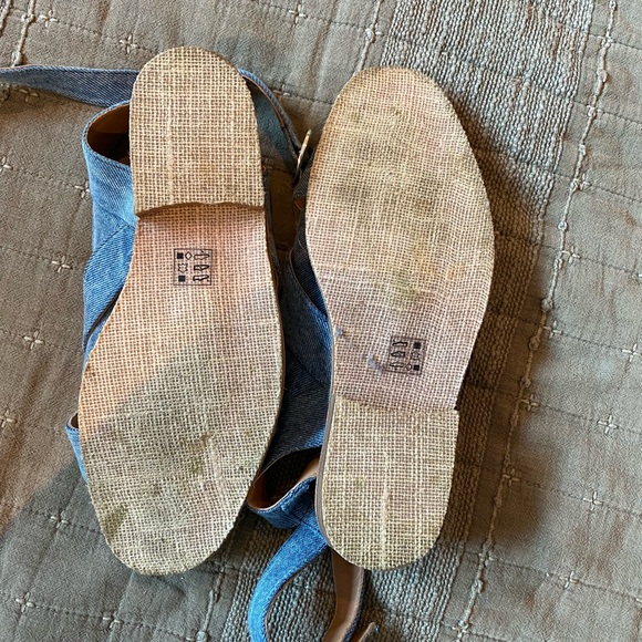Free people denim Strappy Sandals size 8.5 - Picture 5 of 5